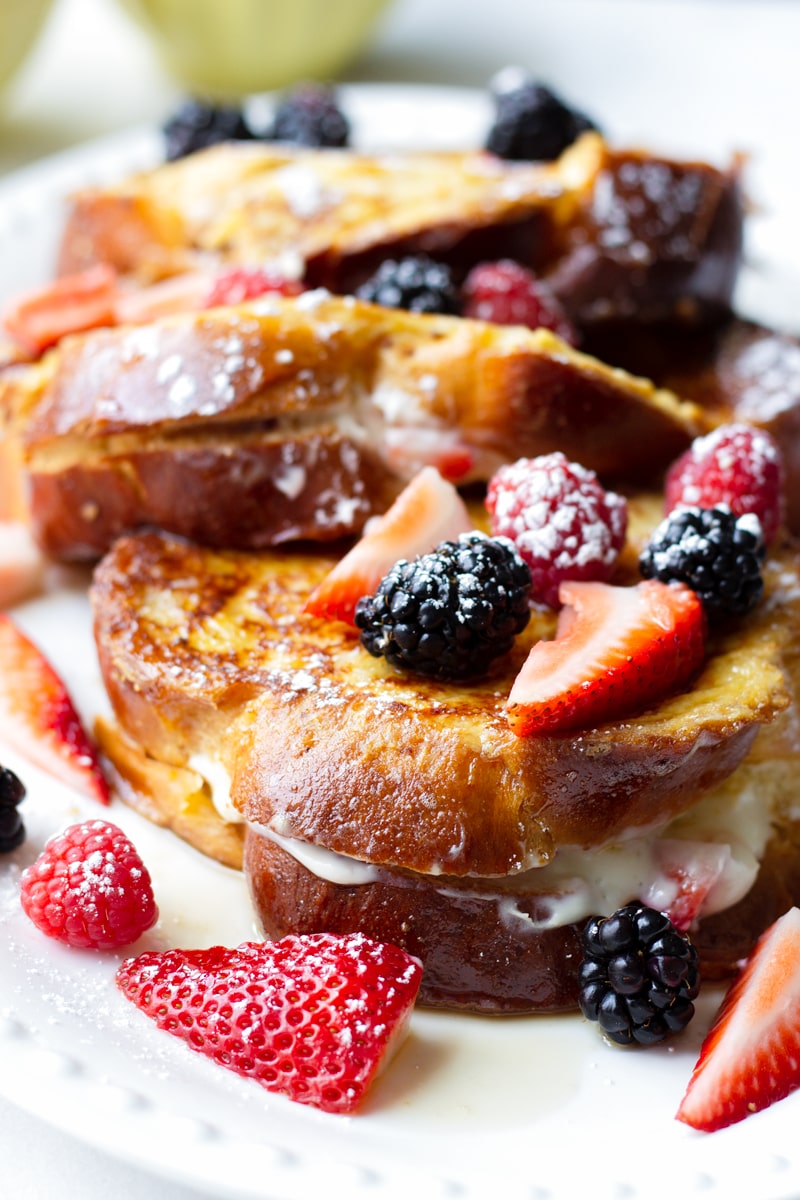 Stuffed French Toast with Cream Cheese and Strawberries