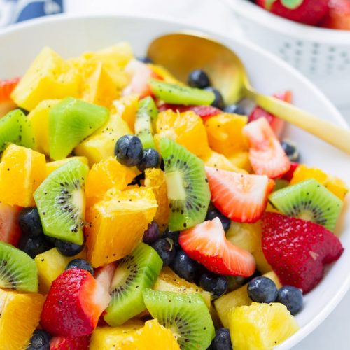 Fruit Salad with Orange Poppy Seed Dressing - Cooking For My Soul