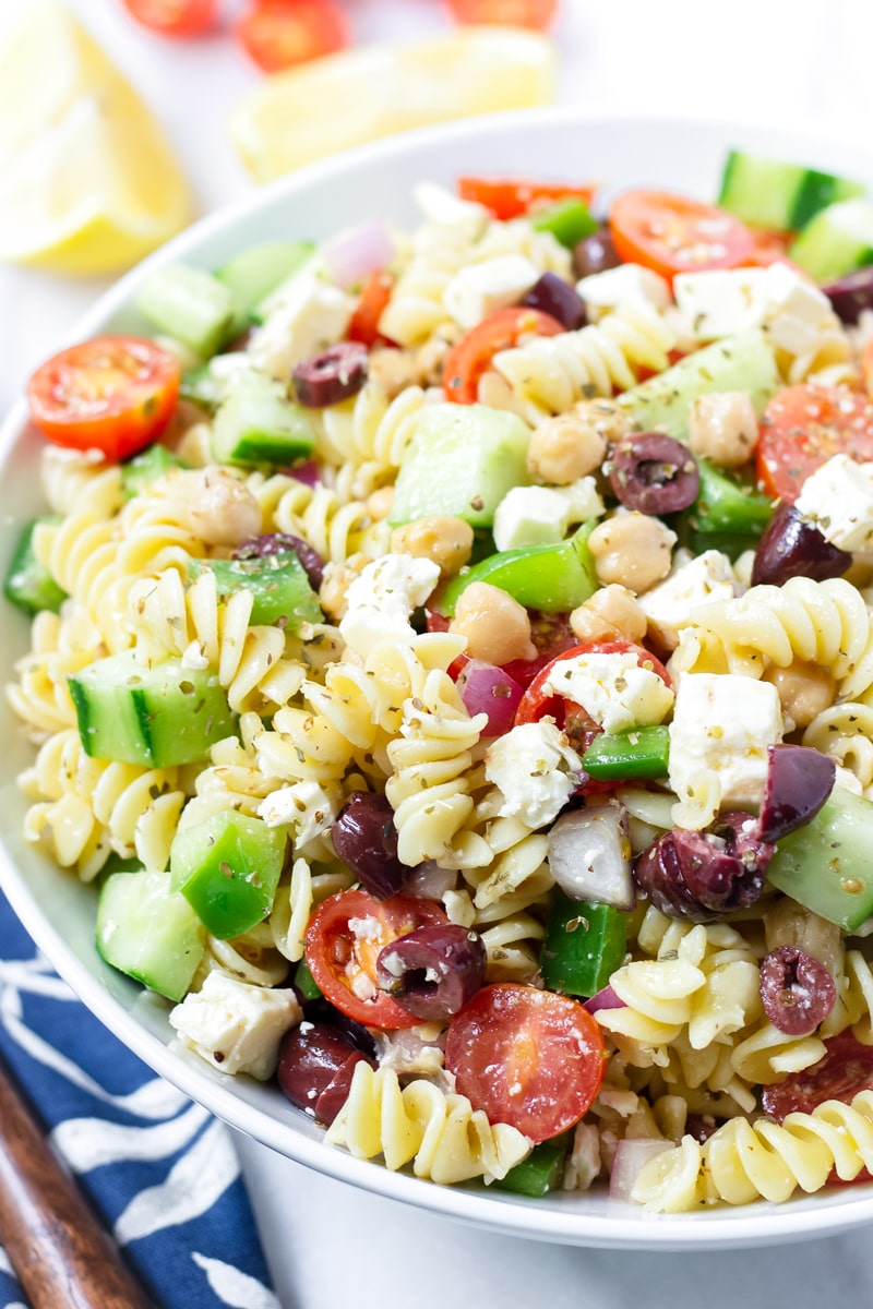 Easy Greek Pasta Salad - Cooking For My Soul