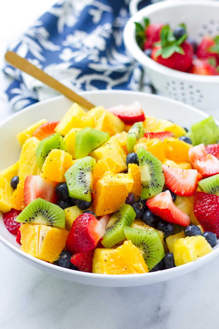 Mixed Fruit Salad with Orange Poppy Seed Dressing