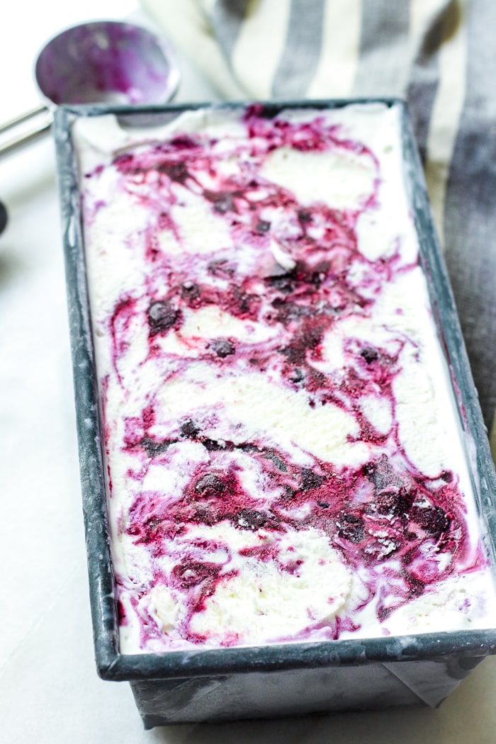 Churned Blueberry Cheesecake Ice Cream