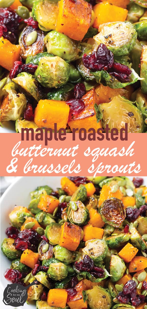 Maple Roasted Butternut Squash and Brussels Sprouts