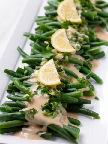 Green Beans or Haricot Verts with Tahini Dressing