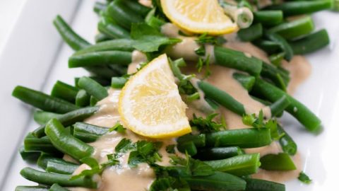 green beans with tahini dressing Garlicky Green Beans with Pomegranate Tahini Sauce