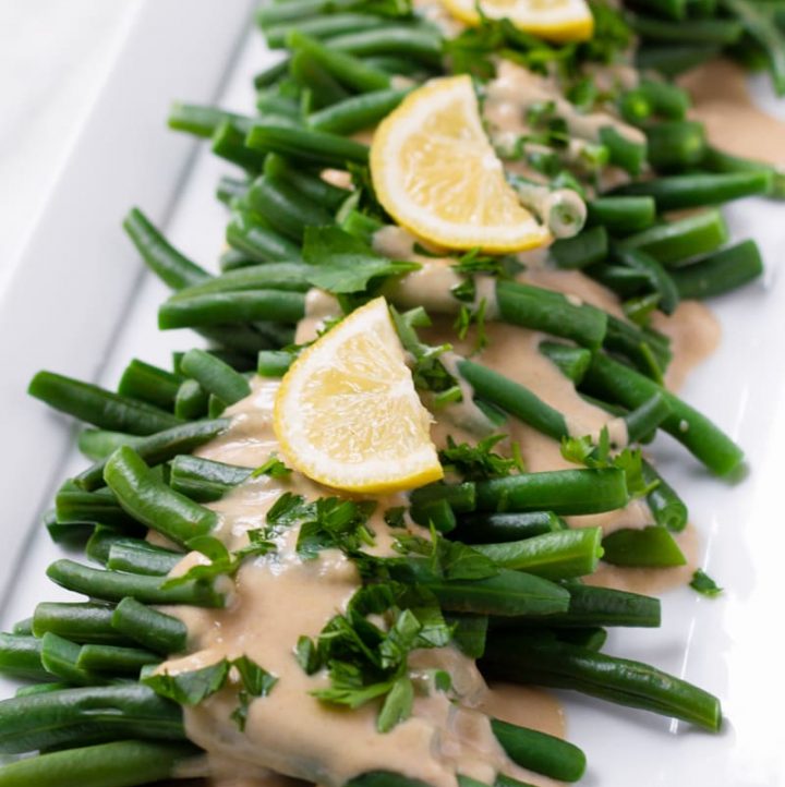 Green Beans with Lemon Tahini Dressing Cooking For My Soul