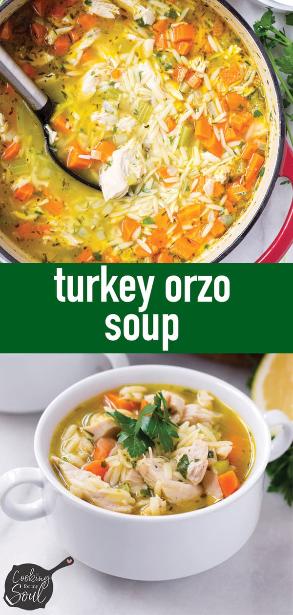 Leftover Turkey Orzo Soup