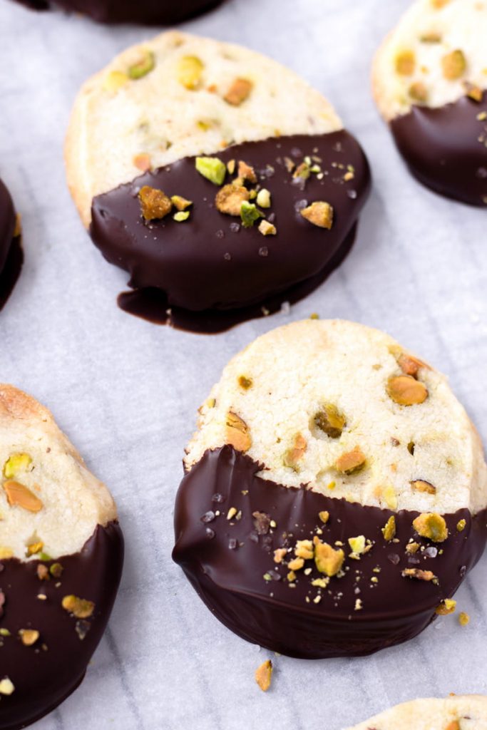 Pistachio Shortbread Cookies with Dark Chocolate Cooking For My Soul
