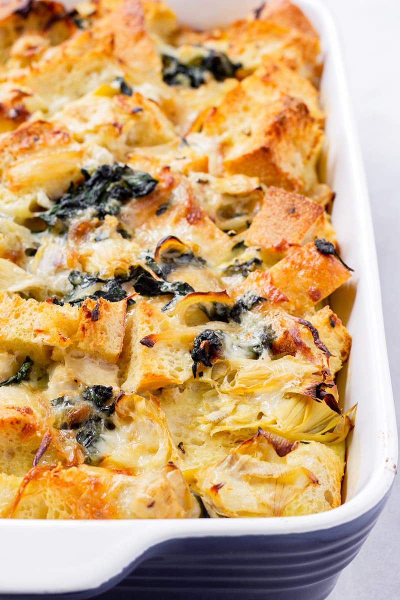 Spinach and Artichoke Strata with Cheese