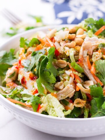 Chicken Salad with Cabbage, Carrots, and Cilantro