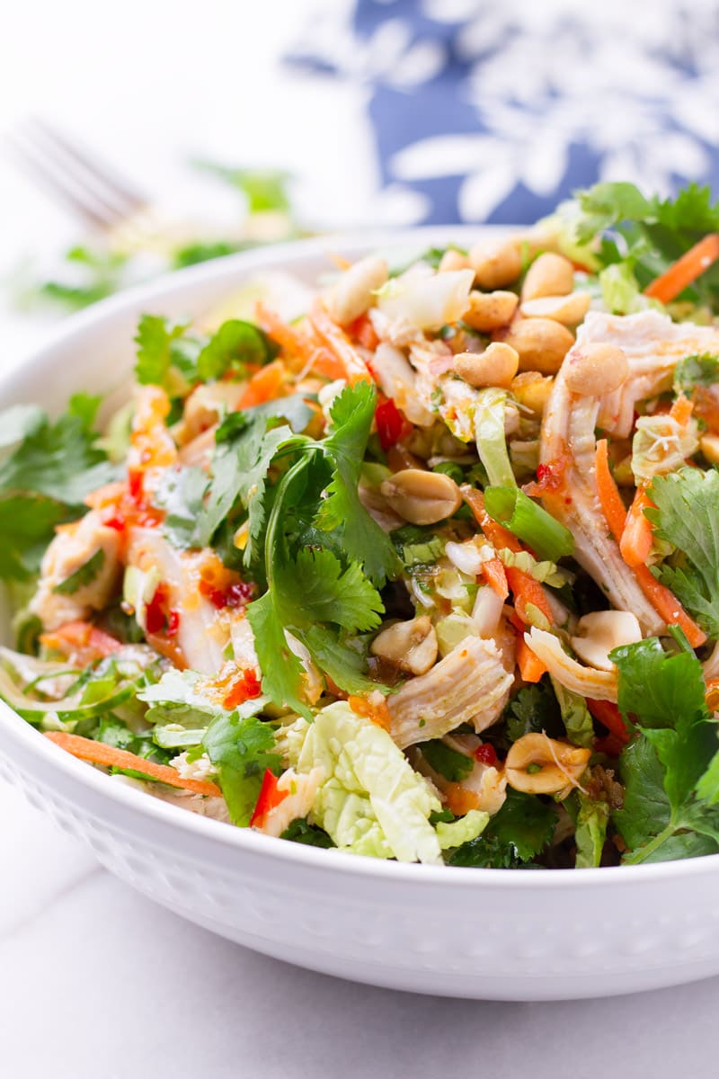 Chicken Salad with Cabbage, Carrots, and Cilantro