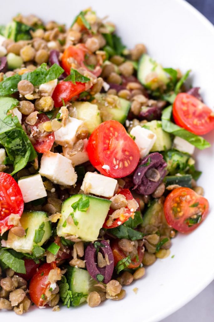 Mediterranean Lentil Salad - Cooking For My Soul