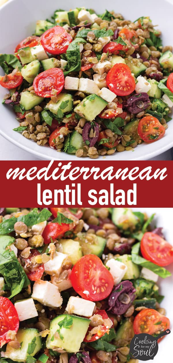 Mediterranean Lentil Salad Cooking For My Soul   Mediterranean Lentil Salad Pin Min 