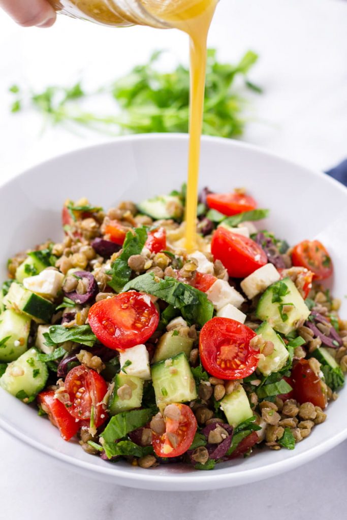 Mediterranean Lentil Salad - Cooking For My Soul