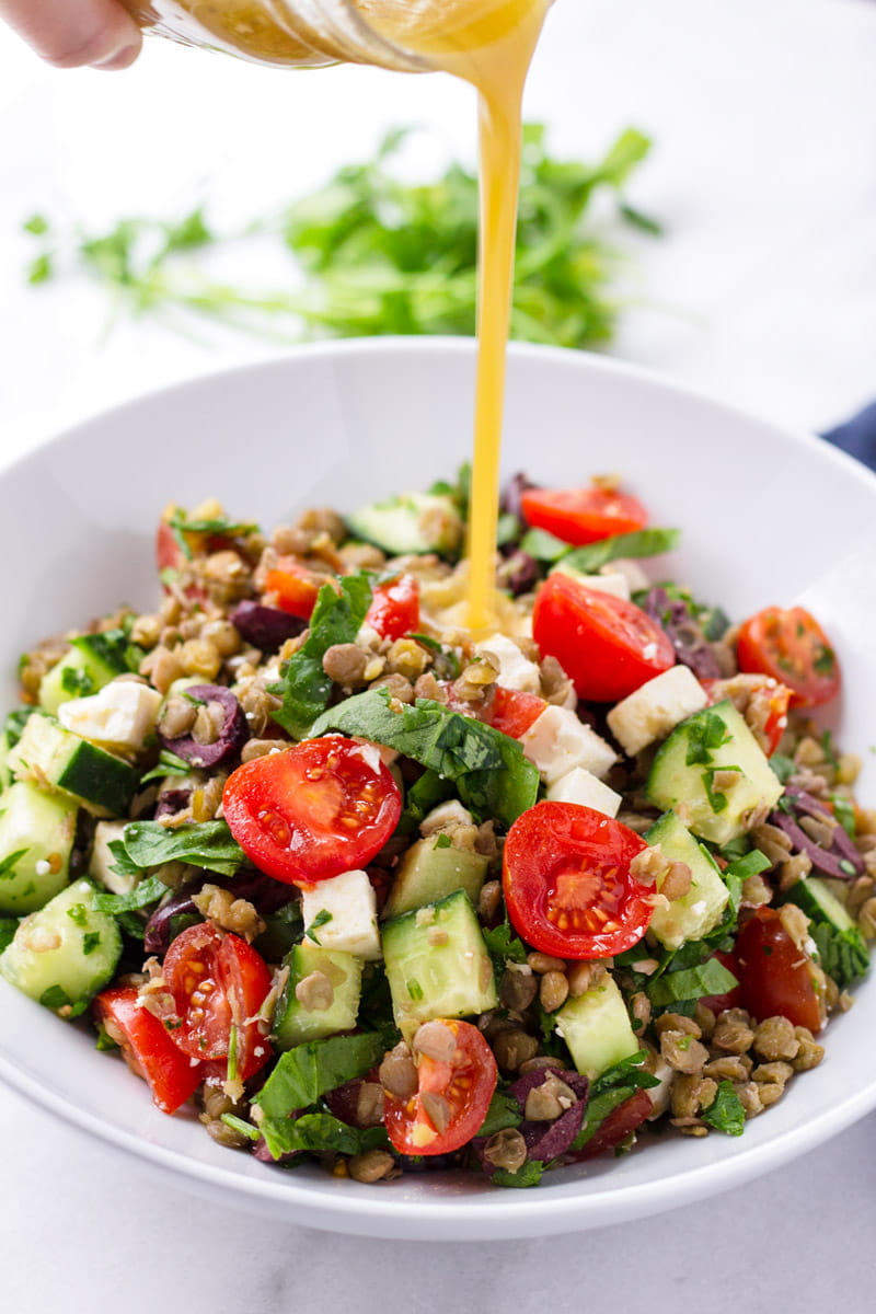 Mediterranean Lentil Salad with Vinaigrette