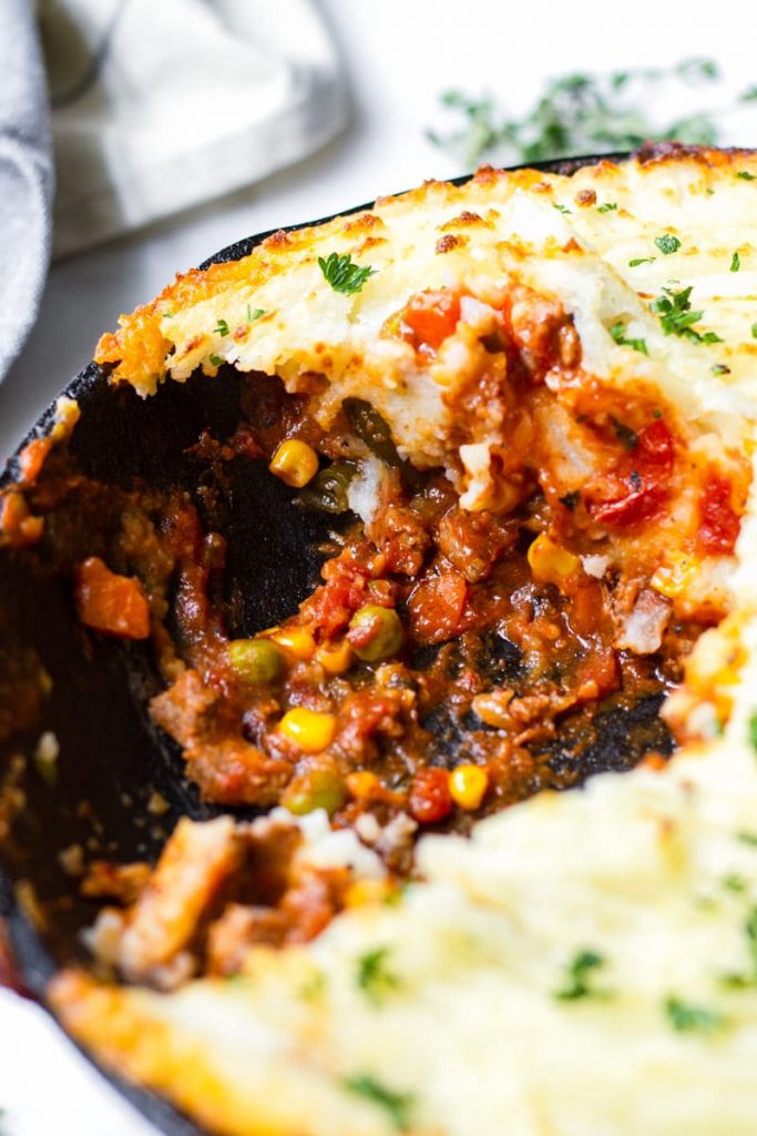 Cast Iron Skillet Shepherd's Pie - Cooking For My Soul