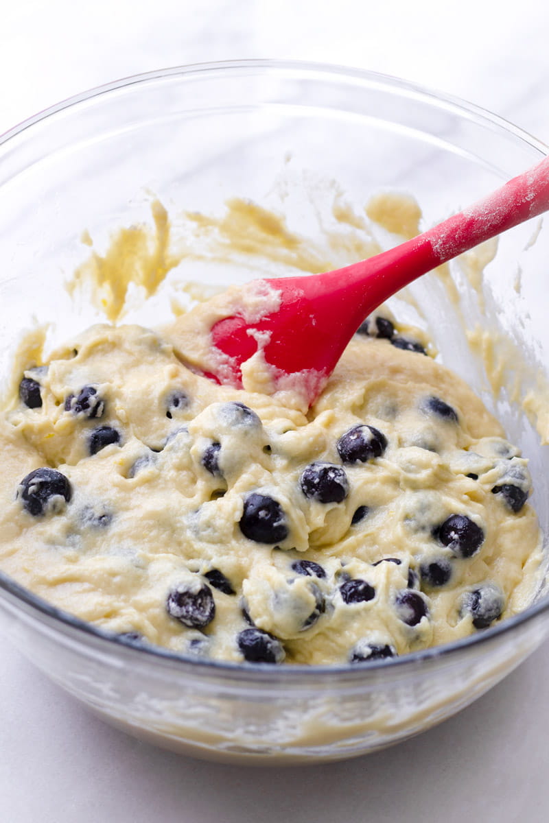 Quick Bread Batter Thick with Berries