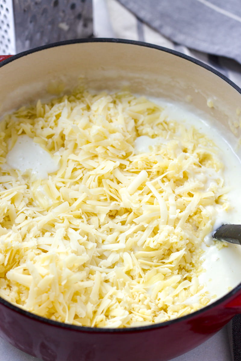 Grated Cheese Added On Top of Bechamel