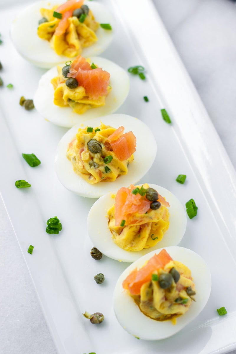 Deviled Eggs with Salmon and Chives