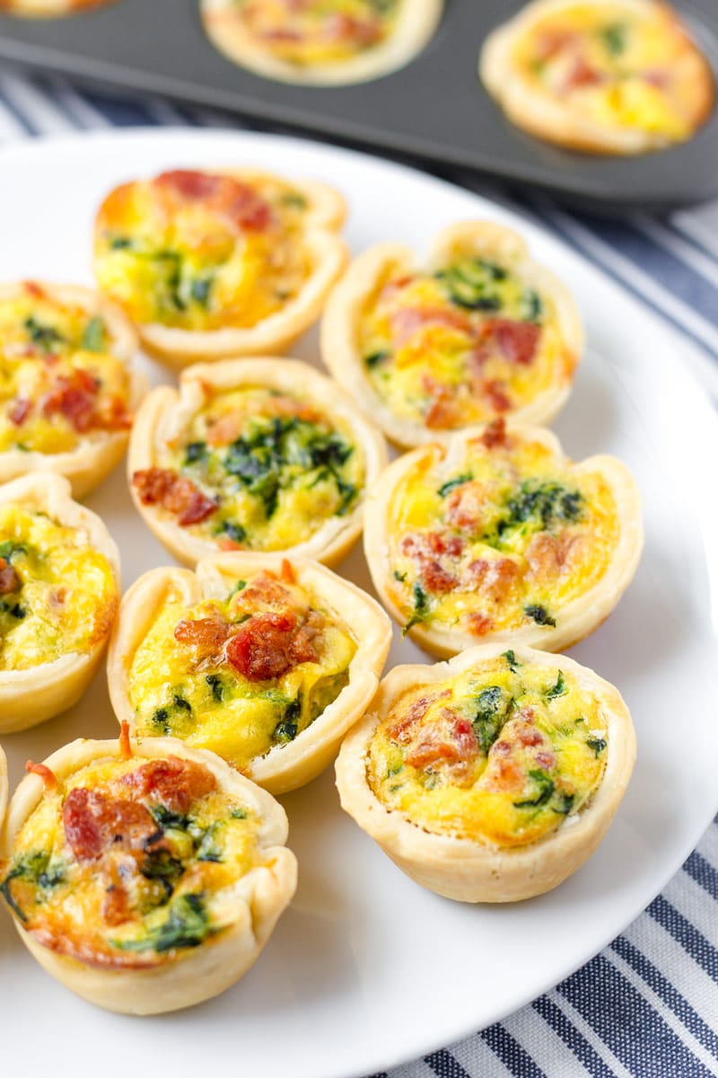 Party Spinach Quiche Bites with Bacon