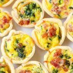 Mini Spinach Quiches with pie crust dough