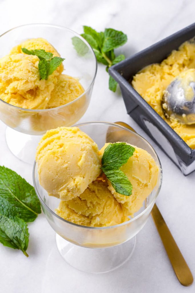 Mango Coconut Ice Cream (3 Ingredients) - Cooking For My Soul