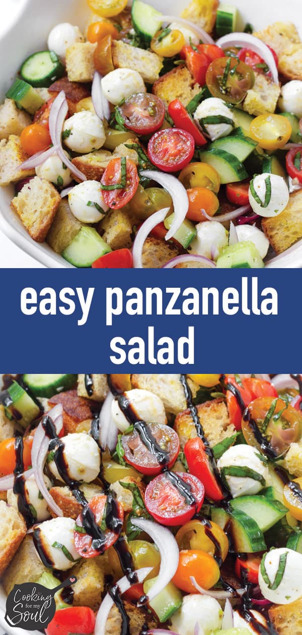 pin design for panzanella salad recipe