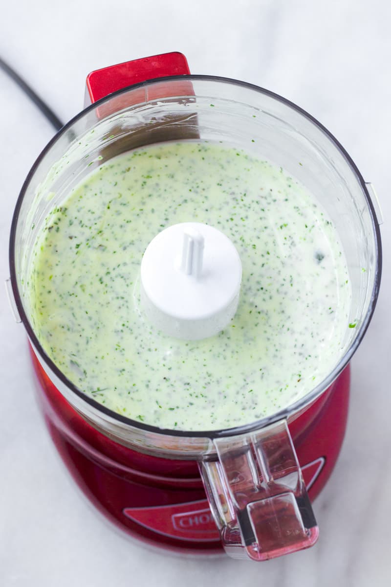 Cilantro Ranch Sauce in a Food Processor