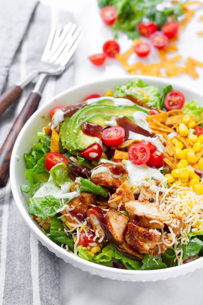 Southwest Grilled Chicken Salad with Barbecue Sauce