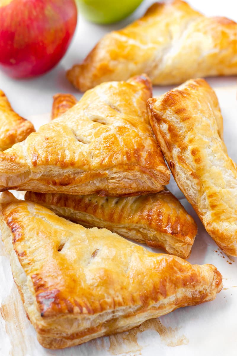 Stacked baked apple turnovers