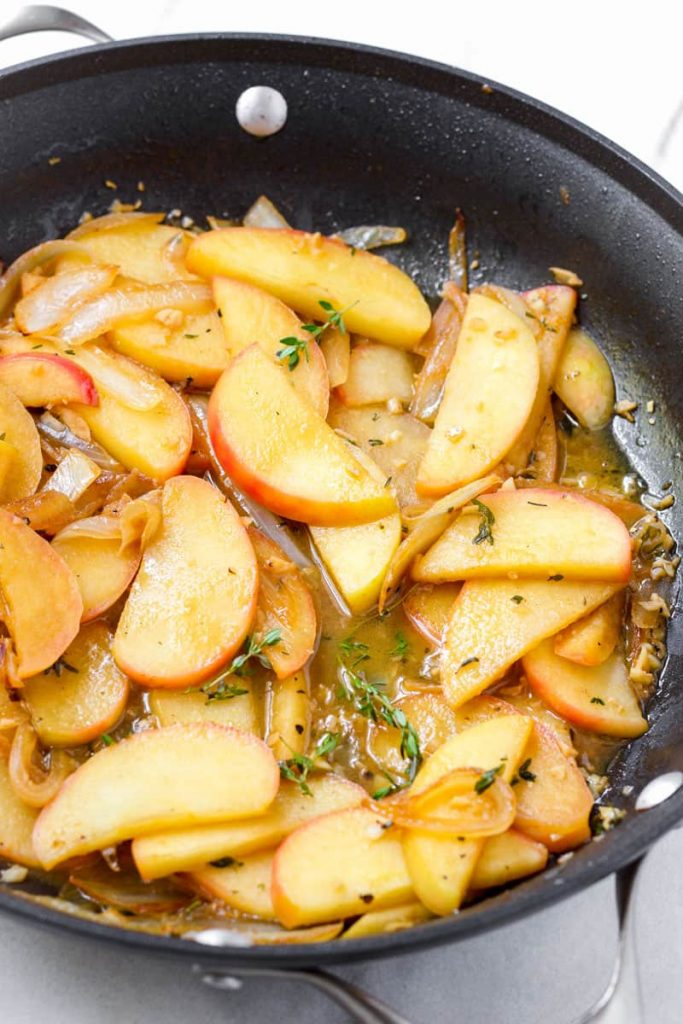 Skillet Pork Chops with Apples - Cooking For My Soul