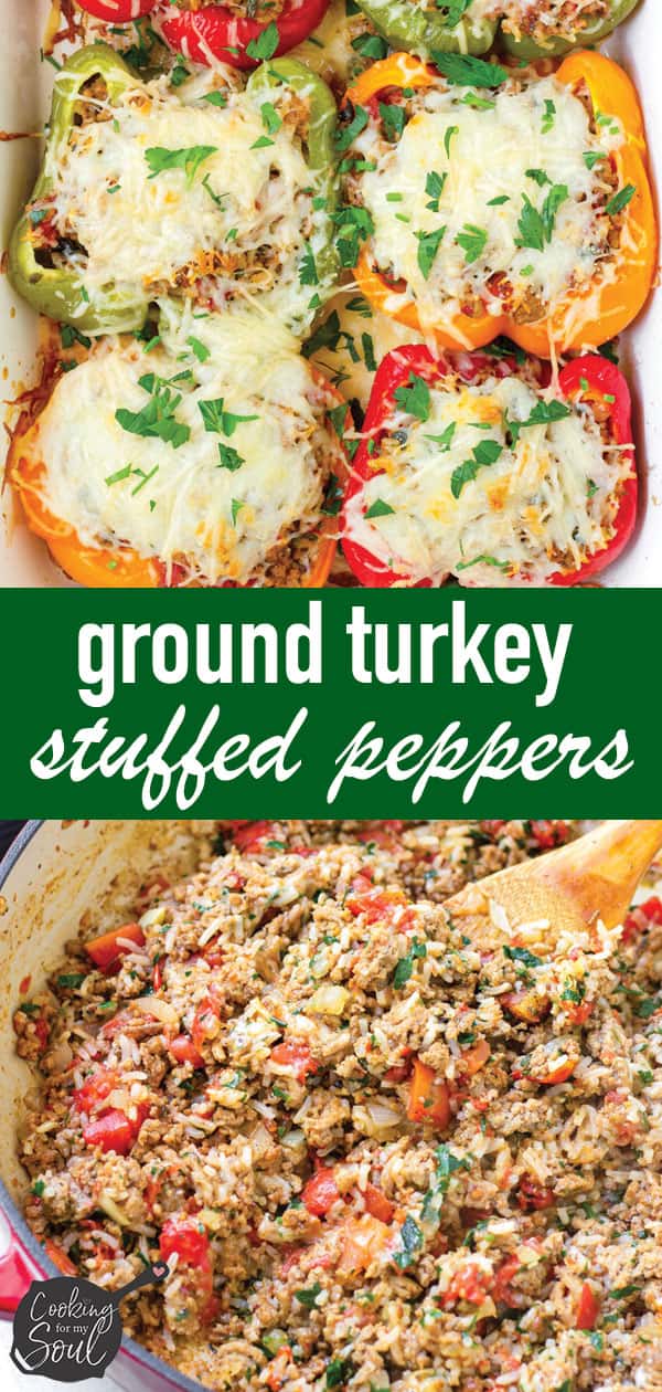 Ground Turkey Stuffed Peppers - Cooking For My Soul