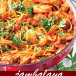 pin image design for jambalaya pasta recipe