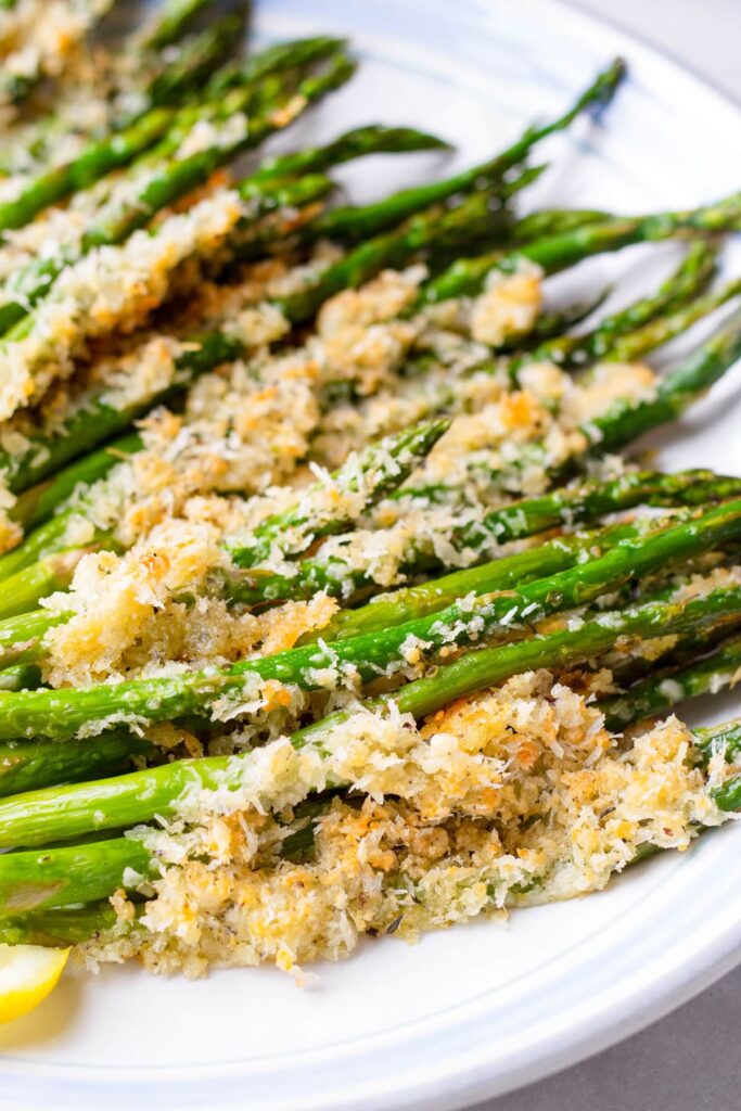 Parmesan Roasted Asparagus With Panko Breadcrumbs - Cooking For My Soul