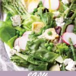 pin image design for fresh spring salad recipe