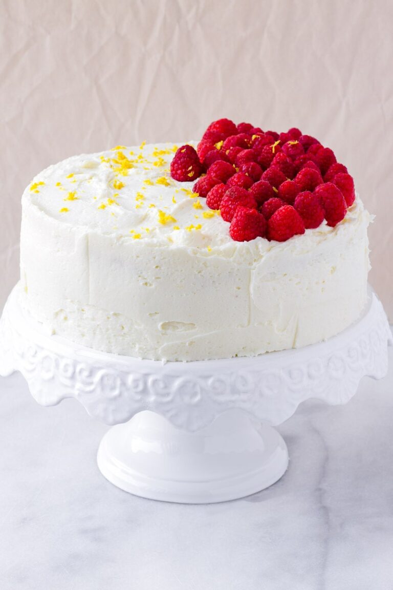 Lemon Raspberry Cake (3 Layers) - Cooking For My Soul