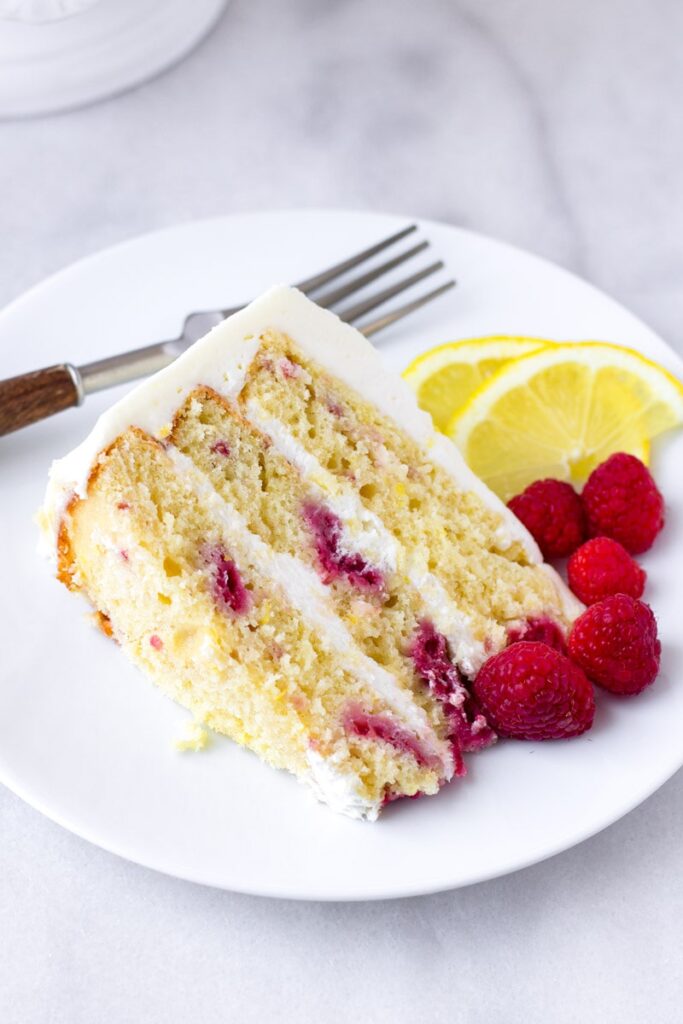 Lemon Raspberry Cake (3 Layers) - Cooking For My Soul