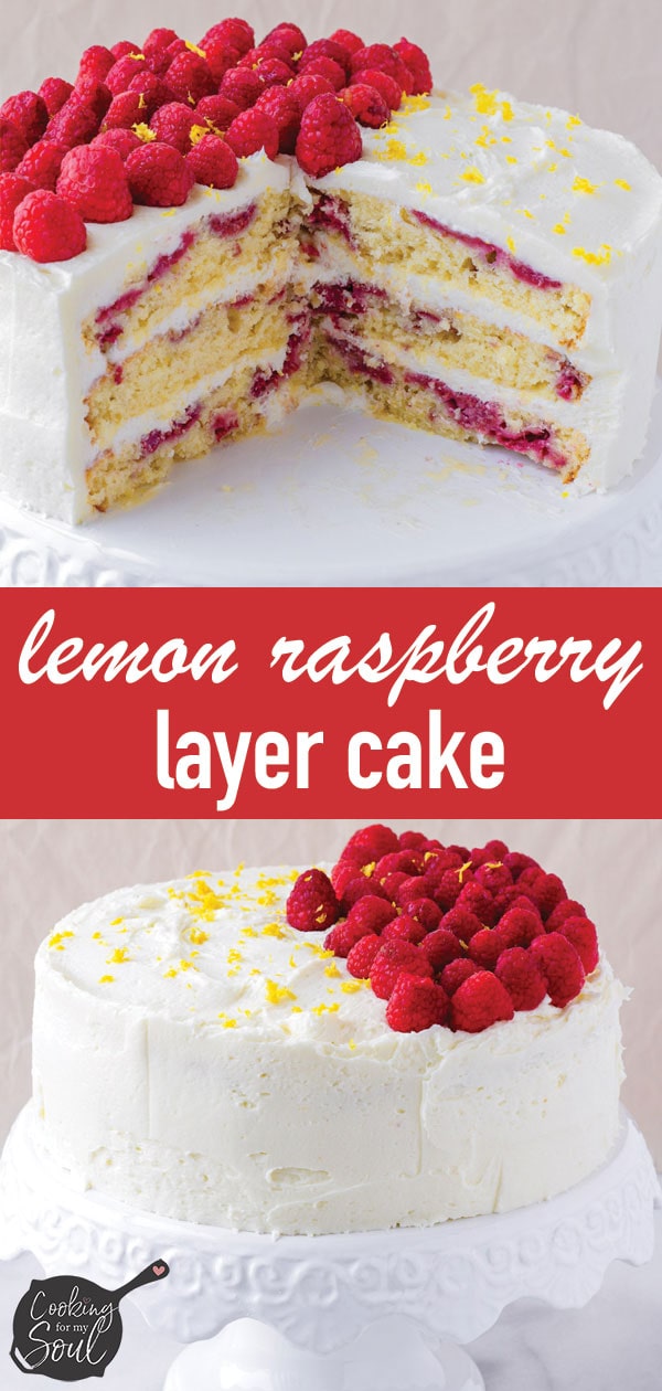 Lemon Raspberry Cake (3 Layers) - Cooking For My Soul