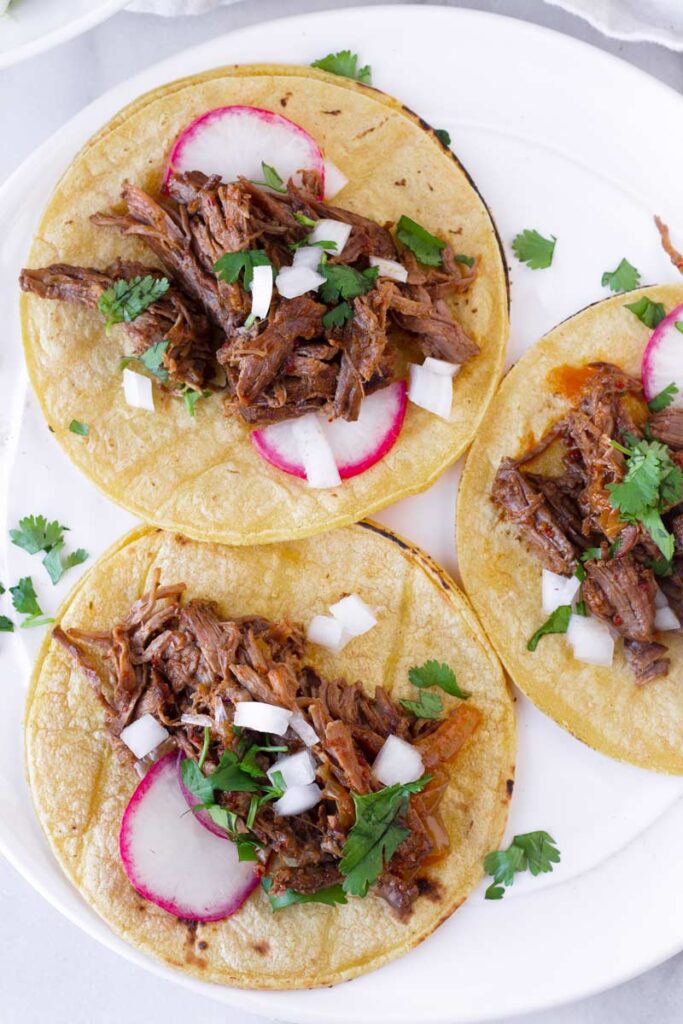 Slow Cooker Barbacoa Beef Tacos - Cooking For My Soul