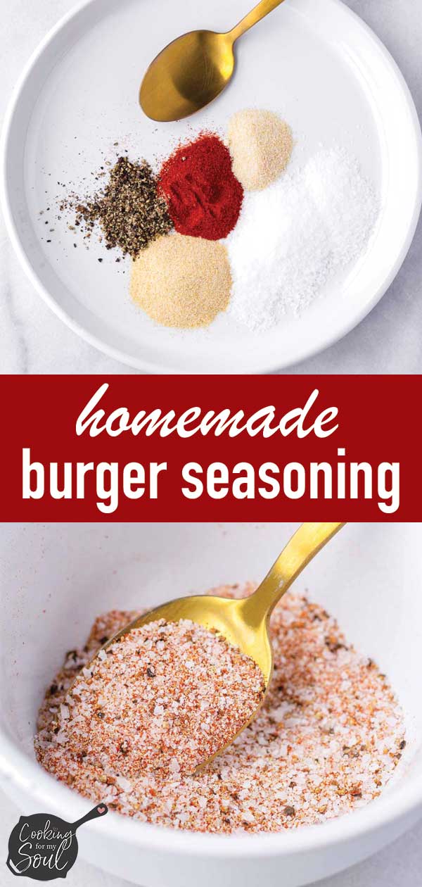 pin image design for burger seasoning recipe