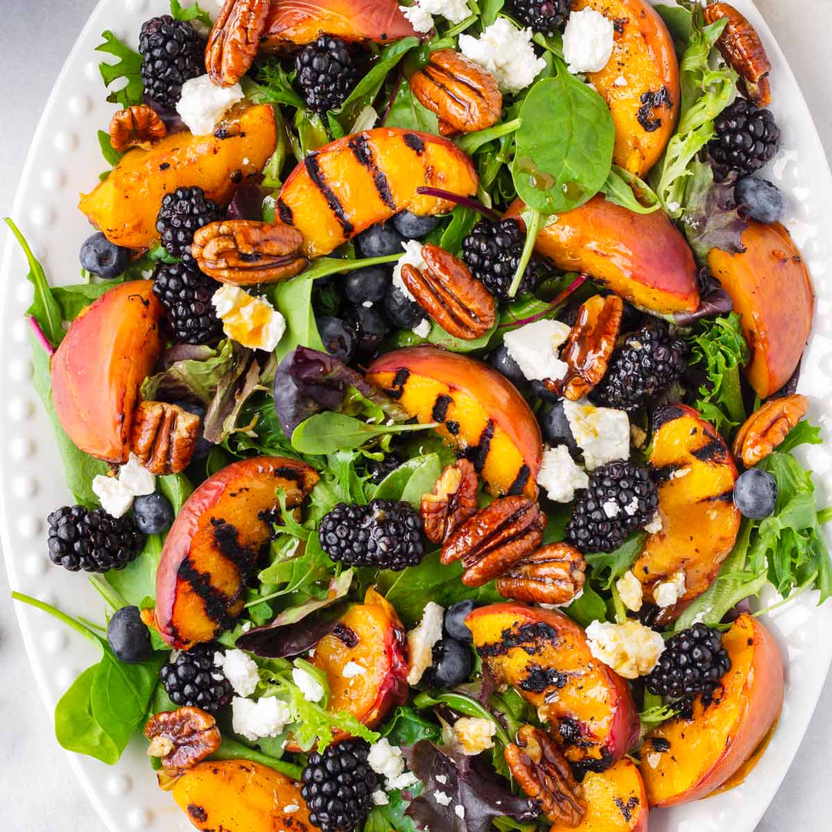 Grilled Peach Salad with Berries