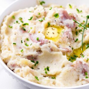 red skin mashed potatoes with chives