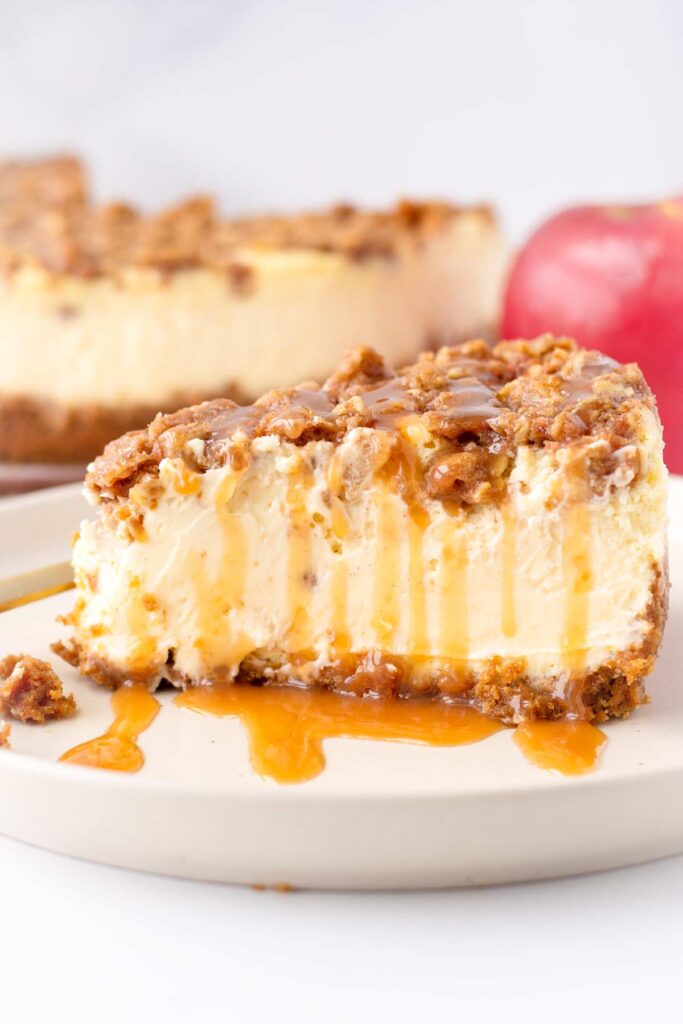 Apple Crisp Cheesecake - Cooking For My Soul