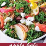 pin image design for apple kale salad recipe