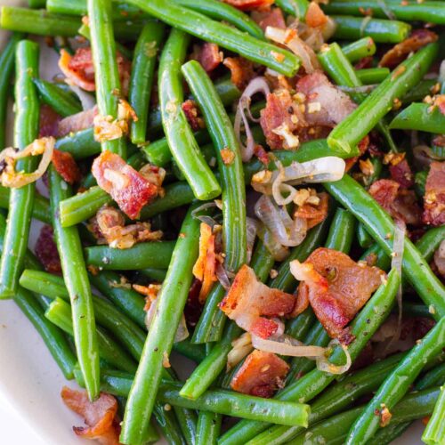 Green Beans with Bacon - Cooking For My Soul