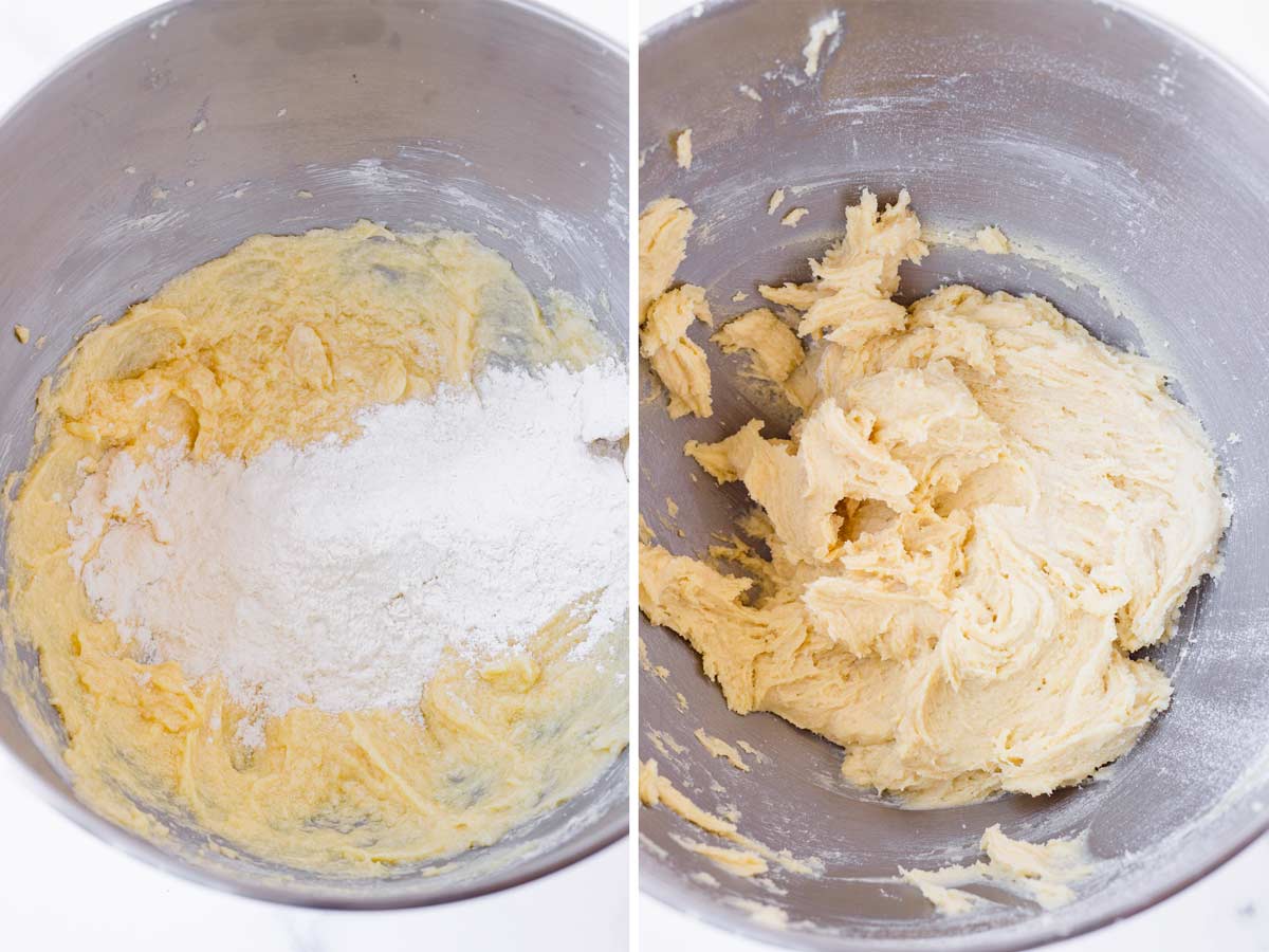 batter mixed with dry ingredients