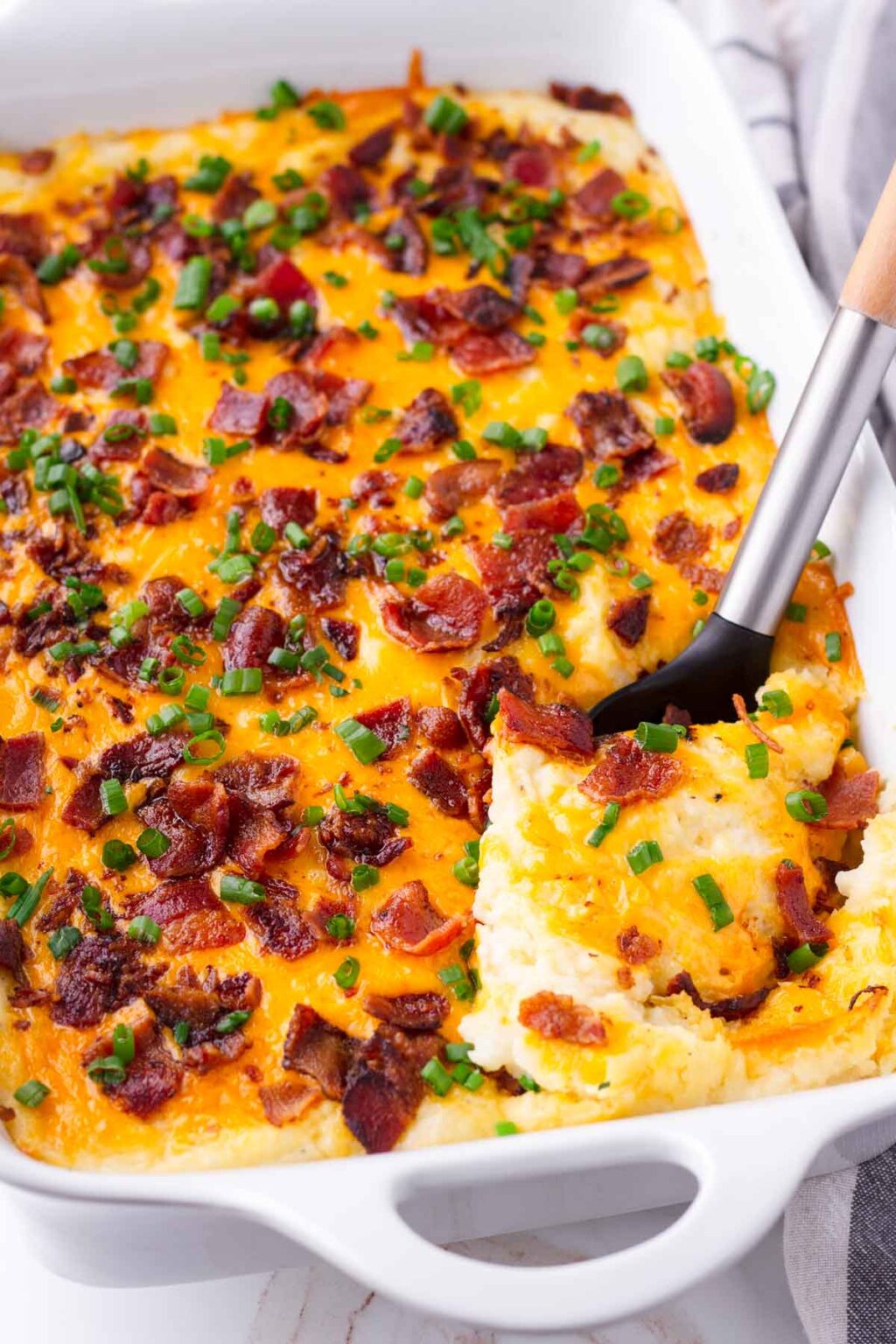 Loaded Mashed Potato Casserole - Cooking For My Soul