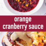 pin image design for cranberry orange sauce recipe