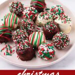 pin image design for Christmas chocolate truffles