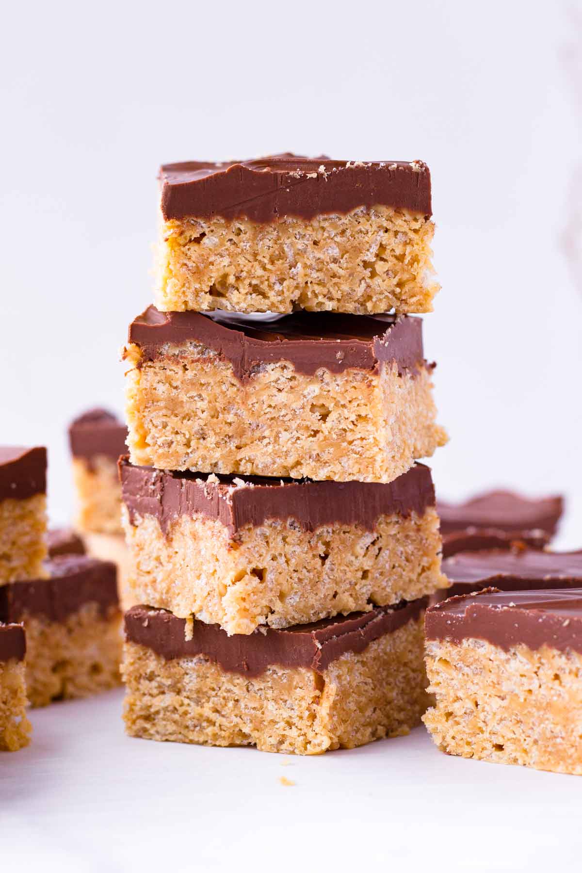 four scotcheroo bars stacked on top of each other