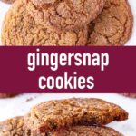 pin image design for gingersnap cookie recipe